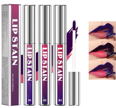 Baorder 3PCS Peel Off Lip Liner Stain,Matte Peel Off Lip Gloss,Highly Pigmented Long Lasting Lip Stain Peel Off,Peel Off Lip Tint Stain Non-Stick Liquid Lipstick Lip Stain Liner