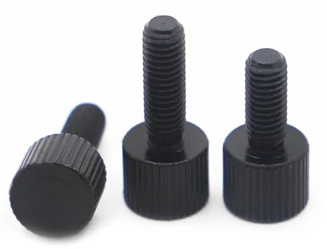 Rändelschrauben aus Edelstahl 304, schwarzer Stahl, einfacher Typ, metrischer Rändelkopf, manuelle Einstellung(Black Carbon Steel,8MM_M2 5PCS)