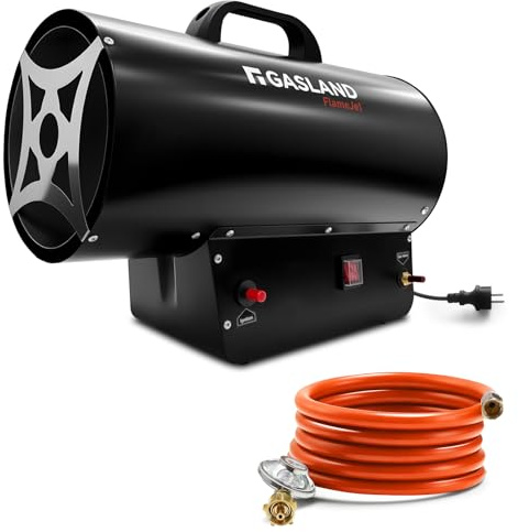 GASLAND FlameJet FH30FBDE 30 kW Gasheizgerät mit 700 mbar Druckreduzierventil, Konvektionsheizung, Turbogebläse, Überhitzungsschutz