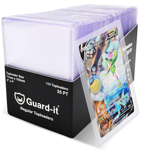 Guard-it 100 Pack Clear Toploaders – Thick Rigid Hard Card Sleeves for Trading Cards – Compatible with Pokemon, Sports Cards and MTG