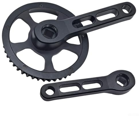 Besttoolifes Aluminium und Kinder-Kurbelgarnitur mit Antrieb, kompatible Legierung, 120 mm, Vierkantloch, Kurbelarmriemen, 46 Zähne, 8 m12, Schutzplatte für Kettenabfall