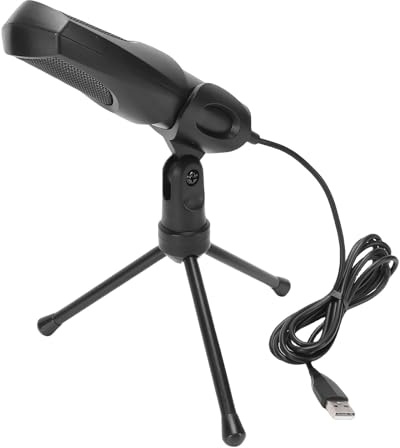 Denash Gaming USB-mikrofon, RGB-kondensator Datormikrofon med Stativ, för PC Laptop Spel Streaming Podcasting Inspelning