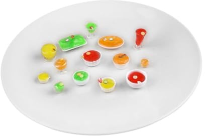 ZUNOXAZ Ensemble Mini Vaisselle Poupée 33 Pièces Blanc Accessoires Décoration la Cuisine Miniature Jouets Vaisselle pour Maison de Poupée Plat Miniatures de Set la Cuisine
