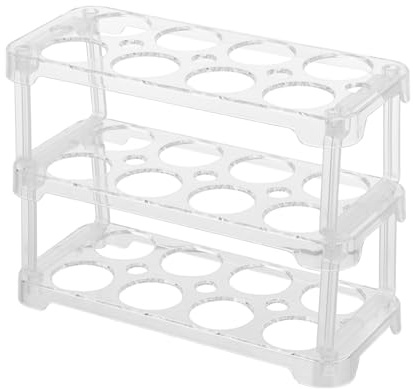 HOMOCONO Contenitore per Uova in Plastica Trasparente Strati per Frigorifero, Risparmio di Spazio e Sicurezza in Armadio o Mobile Cucina Colore Casuale