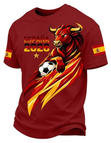Camisetas Manga Corta Hombre España Mundial 2026, Camiseta Futbol Retro Hombre y Mujer, Diseño Fan España