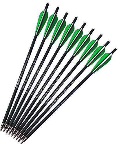 SHARROW 12 x Armbrustpfeile 16 Zoll 17 Zoll Carbonpfeile Armbrustbolzen Bolzen für Armbrust Grün (Grün, 16 Zoll)