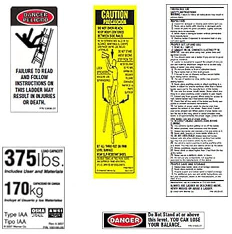Werner 375 LB Fiberglass Step Ladder Label Kits (Pack of 6)
