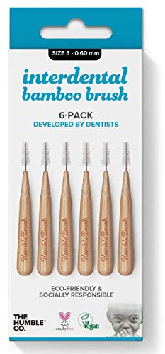 KATIX Humble Interdental Brush Bambus - Interdentalbürsten - Größe 3-0.60 mm - blau - 4er (4 x 6 Stk)