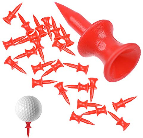 Golf Tees Durevole 31mm Tee da Golf in Plastica Infrangibile Golf Castle Tees Set di Tee da Golf Rosso per Professional Strumenti da Allenamento Accessori per il Campo da Golf Taglia Unica 100 pezzi