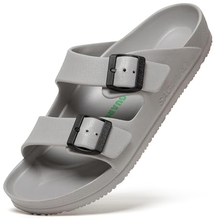 SAGUARO Pantofole per Uomo Confortevole Traspirante Sandali da Spiaggia Antiscivolo Ciabatte da Spiaggia per Le Donne Classic Casual Mules, Clog Grigio Chiaro 39
