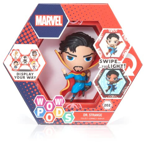 Wow! PODS Marvel Avengers Collection – Dr. Strange | Superhelden-beleuchtete Wackelkopf-Figur | Offizielles Marvel-Sammelspielzeug & Geschenke | Nummer 200 in Serie, blau