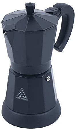 Cafetera de espresso, 300 ml, de aluminio, 6 tazas, cafetera eléctrica con base para moka, jarra para camping, senderismo y oficinas