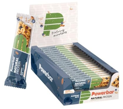 Powerbar - Natural Protein - Blueberry Nuts - 18x40g - veganer Protein Riegel - palmölfrei - natürliche Zutaten