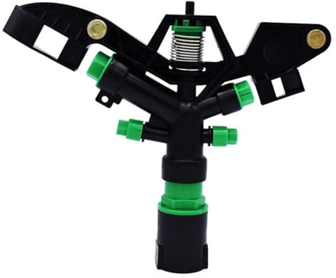 zalati Tête d'arrosage à impact rotatif à 360° avec 4 buses d'arrosage, Arroseur Automatique pour raccord de tuyau d'arrosage 2,5 cm