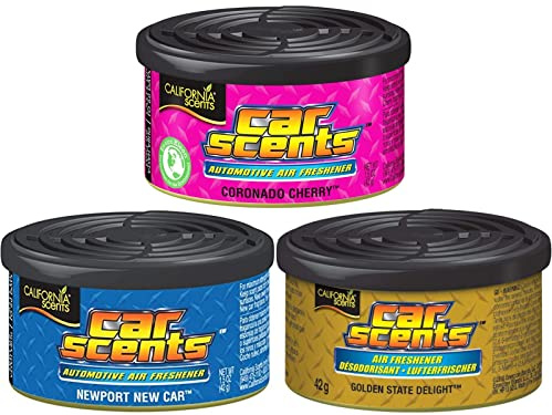 California Scents Auto-Lufterfrischer 3 Pack Set – Coronado Cherry + Newport New Car + Golden State Delight