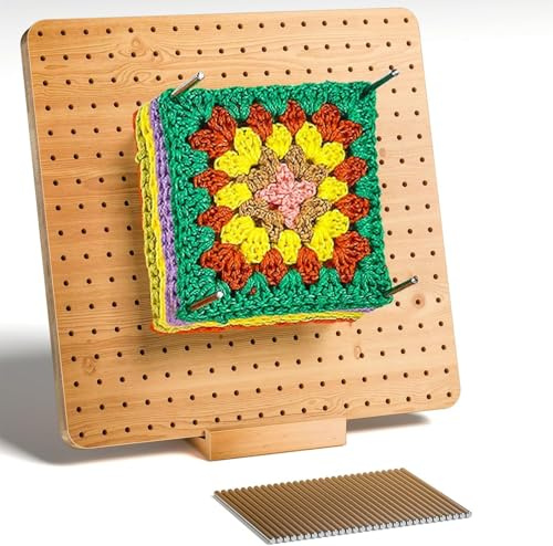 Large Crochet Blocking Board, 11.4 in (29x29cm) with 30 Pins