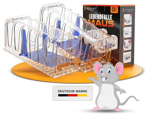 Mausefalle lebend mit Köder Box - Große Lebendfalle Maus (2 Stück) Kein Kontakt zum Nagetier Rattenfalle Mäusefalle wiederverwendbar für drinnen Mouse Trap für Innen & Außen Mausefallen Siebenschläfer
