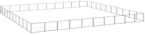 ARKEM Hundezwinger Silbern 100 m² Stahl Laufgehege FüR Hunde Mobiler Hundezaun
