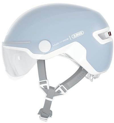 ABUS Casque de Ville HUD-Y ACE - Casque de vélo stylé avec visière et feu arrière LED magnétique et Rechargeable - pour Hommes et Femmes