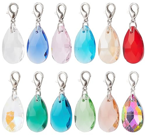 DELORIGIN 12 Stück Beutel Anhänger Tropfenförmige Anhänger Für Hundeha Edelstein Schlüsselanhänger Katze Halskette Halsband Dekor Für Haustier Halskette Tasche Schlüsselanhänger