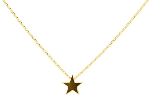 SuzanGold® Goldkette Damen | Echtgold A Star is Born Kette aus 375er Gelbgold mit Stern-Anhänger | Handgefertigt & Nachhaltig | 42+3 cm Länge | Elegantes Geschenk