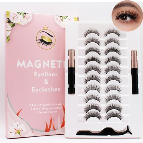 Ciglia magnetiche 10 paia, ciglia artificiali morbide e naturali, 10 stili, finte Mink Cat Eye, versioni lunghe e corte, set di extension per ciglia finte, morbide lunghe e tridimensionali