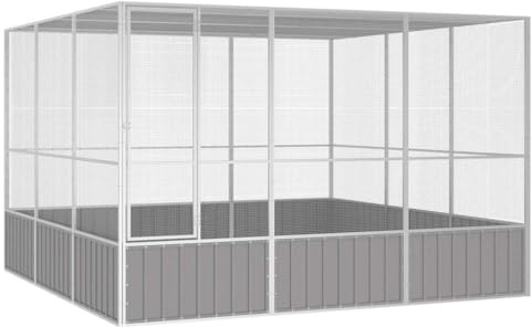 Willood Vogelkäfig Grau 302,5x324,5x211,5 cm Verzinkter Stahl