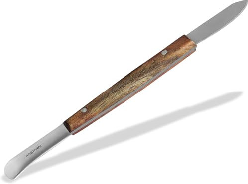 Wachsmesser Wachsschnitzwerkzeug doppelendig mit Spatel. Modellierwerkzeug 13 cm aus rostfreien Edelstahl. Wachs Schnitzer für Kerzen töpfern basteln