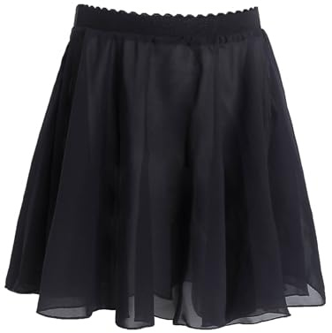 Avrigirl Black Little Girls Ballet Skirts Chiffon Kids Pull on Ballet Skirt for Leotards