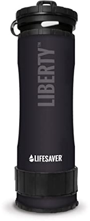 LifeSaver Liberty | Bouteille filtrante à eau – Petite bouteille d'eau de 400 ml et purificateur d'eau pour voyage et randonnée, design léger, élimine 99,99 % des virus, bactéries et kystes, purifie 2