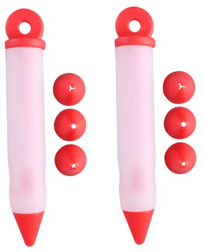 GRADENEVE 2 Sätze schokoladenstick schokoladenstifte Creme Dekorieren Stift Schreibstift für DIY Kuchen Cake-Pops Cake-Pop-Ständer Backzubehör Dekorationsstifte für Restaurants Kieselgel rot