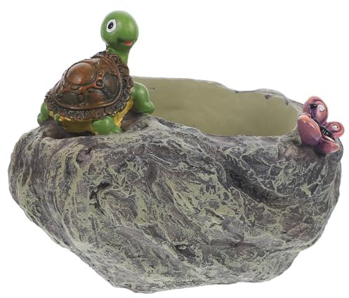 BESPORTBLE 1 Stück Blumentopf mit Schildkrötenmotiv Aus Kunstharz Dekorativer Blumentopf für Die Landschaftsgestaltung Von Sukkulenten Einzigartiges Schildkröten-Design und Pflege des Ornaments