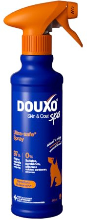 DOUXO Skin & Coat Spa - Ultra-Safe Spray démêlant pour Chiens, 340mL, démêle et nourrit Le Pelage en Toute sécurité, Laisse Le Pelage Doux, Soyeux et sans Noeuds, Formule respectueuse de la Peau.