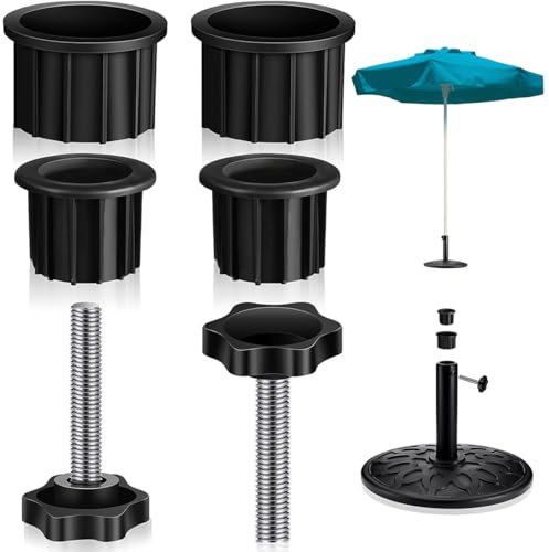 HAIJED 6pcs Umbrella Stand Parts Replacement Kit, Plastic Parasol Base Spare Parts, Wearproof Umbrella Base Bracket Hole Ring Cover with M8 Screws for Parasol Bases Pole Inserts