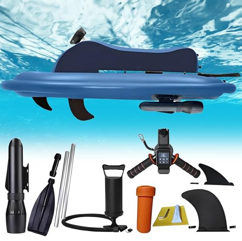 moupeaktain Unterwasser-Scooter Zum Tauchen Und Elektrischer Aufblasbarer Jetski, 500W Schlauchboot Mit Motor, Unterwasser-Tauchscooter Für Paddleboard, Angelbrett, Surfbrett,Boat+Thruster
