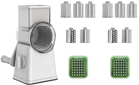 Zenlir Rallador giratorio de verduras con protectores e intercambiables para rendimiento de corte profesional, juego de picador de verduras giratorio