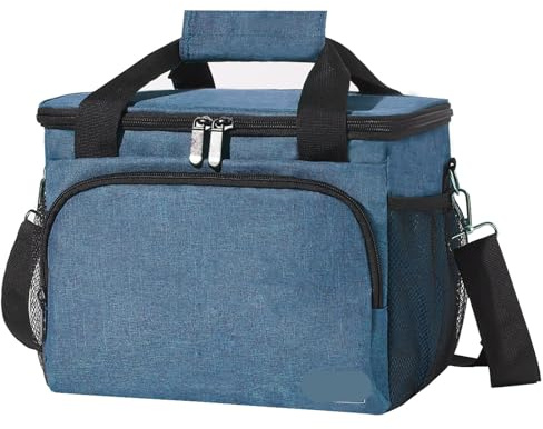 LSNNMU Borsa Da Pranzo Borsa Termica for Il Pranzo for Adulti, Borse Termiche Portatili, Porta Pacchi Alimentari Coibentato, A Tenuta Stagna, Picnic, Spiaggia, Escursionismo,15L(Blue)