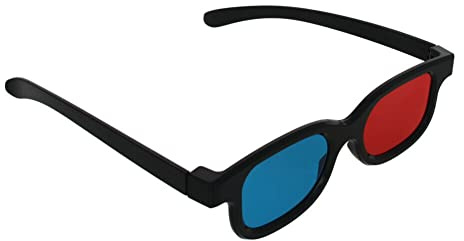 Western Gadget® 3D Red Blue Glasses Black Frame – 1/2/5 Pack Anaglyph 3D Viewing Glasses for Home Cinema Theatres, 3D Comics, TV, Movies & Games – Adult Size, Fits Over Regular Eyewear (5)