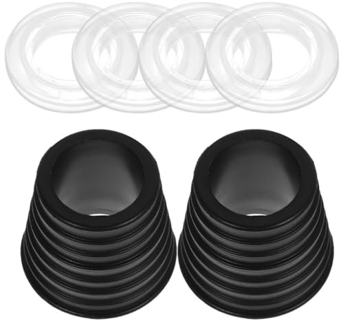 FONDOTIN Jeux de 2 Cales Coniques en Caoutchouc et 4 Anneaux Transparents pour Parasol Accessoires de Fixation pour Pied de Parasol de Terrasse Protection Anti-Rayures et Maintien Stable