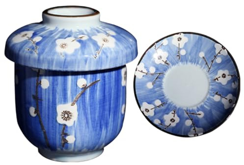 Toyvian Ensemble Cocotte à Ragoût Japonaise en Céramique Couvercle, Bol à Œufs Vapeur 1 Pièce, Bol à Dessert Cuisine, Cuisson Vapeur, Cuisson à L’étouffée, Accessoire la Cuisine