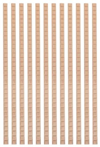 TOMETURE Lot de 12 moulures décoratives en bois : baguettes carrées 3D non finies - 41 cm (16,14 pouces) - Moulures décoratives à faire soi-même pour murs, fenêtres, placards, étagères et