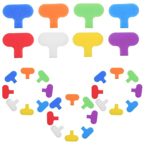 Gadpiparty 32 Etiquetas para Cables Eléctricas Impermeables, Autoadhesivas, Grabables y Reutilizables, Tamaño Estándar, para Organización y Gestión de Cables en Oficina, Hogar y