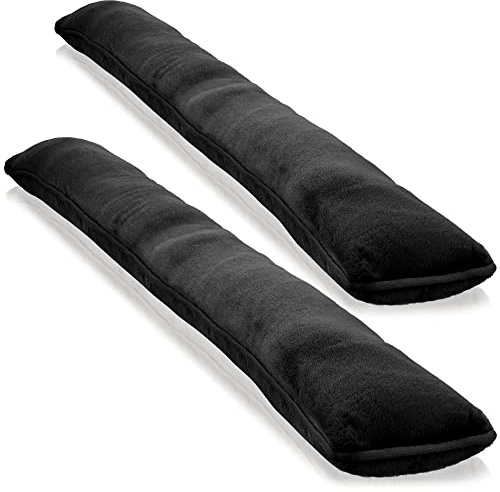 COM-FOUR® 2x dragstopp för dörrar och fönster - vindstopp i mikrofiber - spara energi med dragstopp - 1 kg dörrstopp (02 stycken - svart)