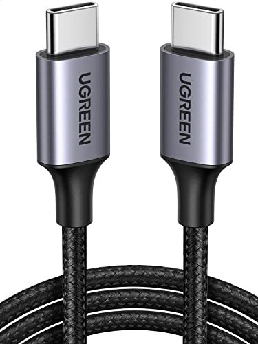 UGREEN Câble USB C vers USB C PD Charge Rapide 60W Nylon Tressé Compatible avec iPhone 17 Pro Max Air 16 Galaxy S25 Plus Ultra S23 A05S A35 A55 Redmi 14C A3 Note 13 12 iPad Pro Air MacBook (2M)