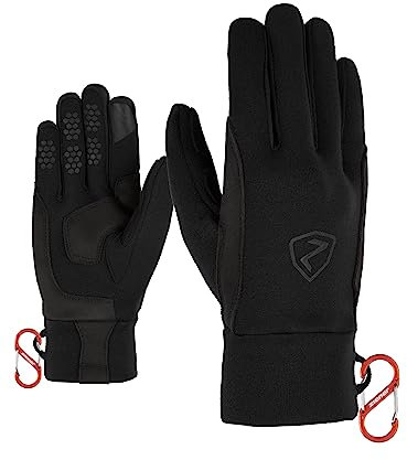 Ziener Herren Gusty Handschuhe Skitour/Bergsport | Polartec Touch Wolle, black, 10,5
