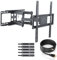 TV Wandhalterung für 32-55 Zoll (ca. 81-140cm) Flach & Curved LCD LED OLED Fernseher & TFT Monitor | Schwenkbar Neigbar Ausziehbar | Wand Halter Fernseher Halterung | VESA 200x200-400x400 | Schwarz