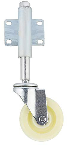 Rueda de Puerta con Resorte, Rueda de Puerta con Placa de Montaje de 6 Agujeros, Rueda para Portones Pesados ​​con Resorte de 4, Nailon + Metal, Capacidad de Carga de 440 Libras