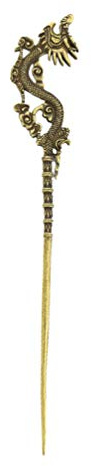 HEALLILY Hair Sticks Vintage Bronze Chinese Retro Hair Chopsticks Dragon Chignon Pin Women Antique Hair Accessories Decorative
