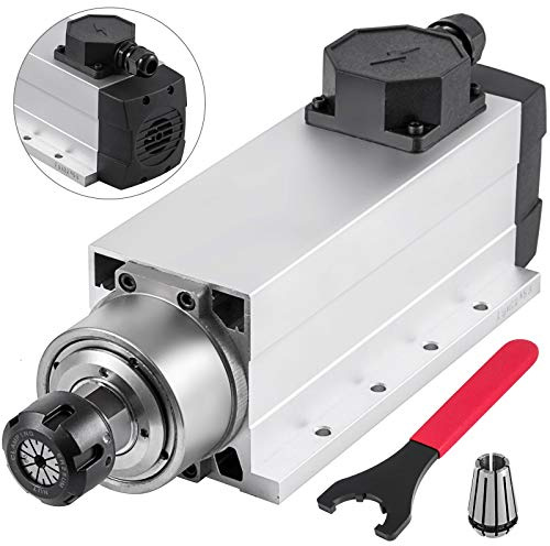 VEVOR Motor de Husillo Refrigerado por Aire de 4 kW Husillo, CNC ER25, Alta Concentricidad y Precisión y Equilibrio Dinámico, Motor de Husillo para Máquinas de Grabado o con Convertidor de Frecuencia
