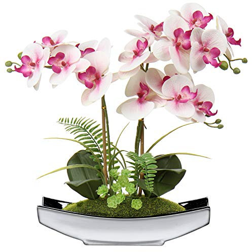 Briful Kunstblumen Orchideen Künstliche Phalaenopsis Bonsai Kunstblumen wie Echt im Topf Künstliche Blumen Deko für Wohnzimmer Badezimmer Tisch Dekoration, Höhe 38CM